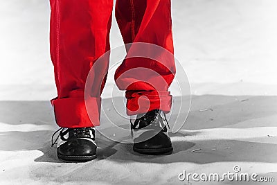Fun man s legs with red pants