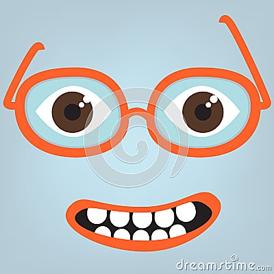 Funny face with glasses