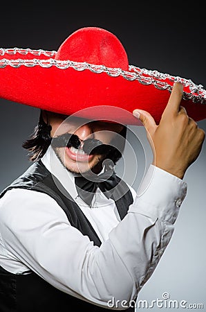 Funny mexican with sombrero