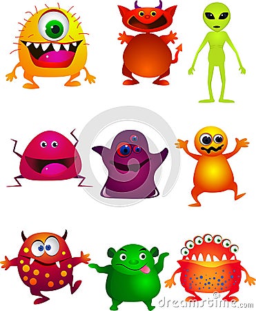 Funny Monster Cartoon Collection Royalty Free Stock Photos - Image