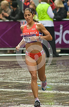 Gabriela Trana running the Olympic Marathon