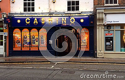 Gambling casino in a Town High street.