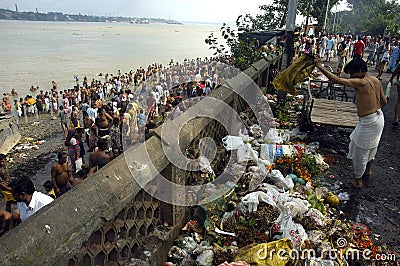 Ganga River Pollution In Kolkata.