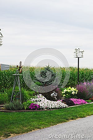 Garden and corn crop in Amish country