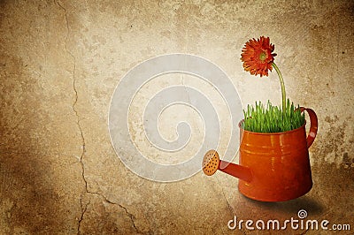 Gardening concept with watering can