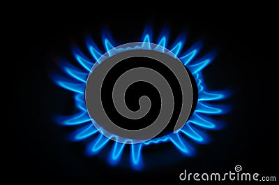 Gas burner on the stove.