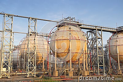 Gas tanks for petrochemical plant