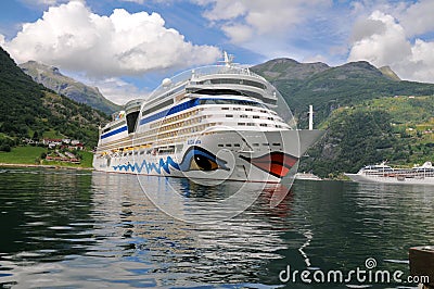 Geiranger, Norway. Cruise ship AIDA luna