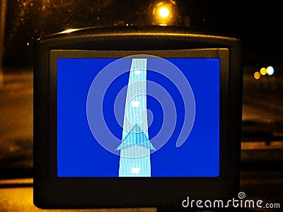 Generic GPS navigation system device at night