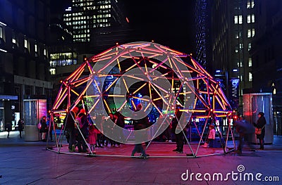 Geo Glow Dome in Martin Place Sydney during Vivid festival