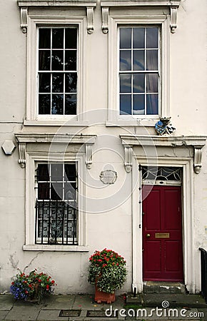 Georgian townhouse facade london city house