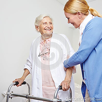 Geriatric nurse helping senior