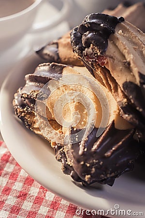 German bear paws cookies on a laid table