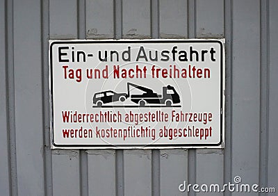 German no parking sign