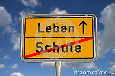 German road sign school and life