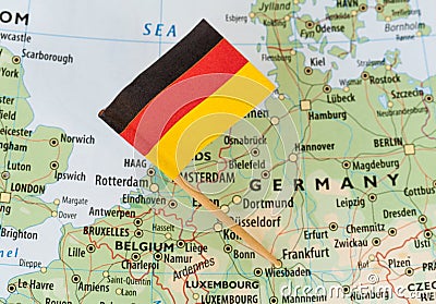 Germany flag on map