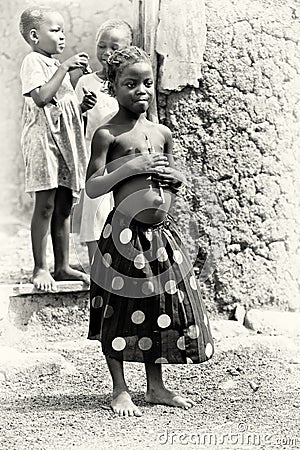 A Ghanaian girl in a skirt