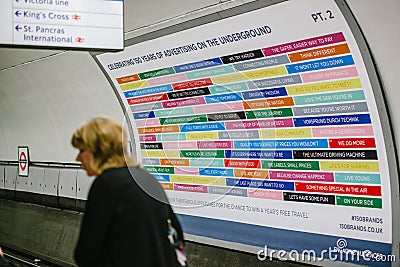 Giant anniversary poster in London tube