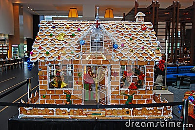 Giant Ginger Bread House during Christmas Season