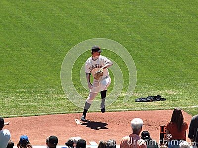 Giants Pitch Matt Cain steps forward to throw