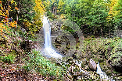 Giessbach Waterfalls in Autumn near Brienz, Berner Highlands, Switzerland