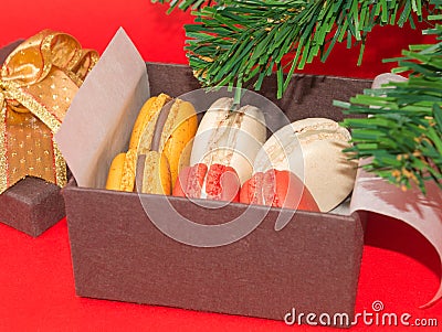 Gift box with sweet macarons