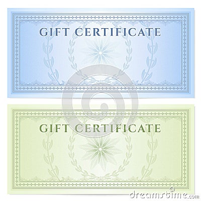 Gift certificate (Voucher) template with pattern