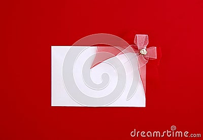 Gift tag with red bow