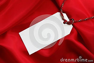 Gift Tag on Red Satin