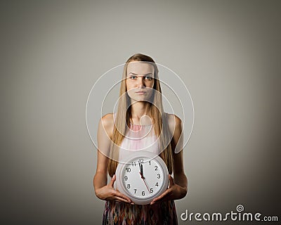 Girl and clock.