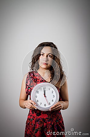 Girl and clock.