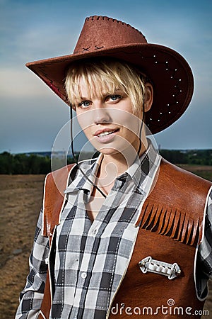 Girl with cowboy hat