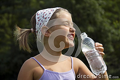 Girl drinking water