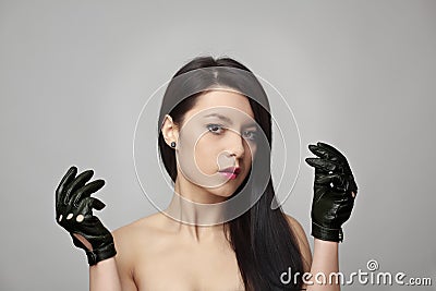 The girl with the driving gloves