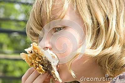Girl Eating Fried Chicken