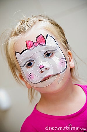 Girl with face painted