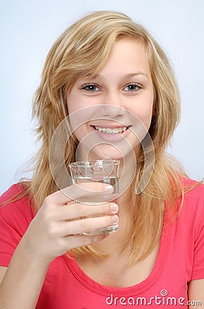 Girl with a glass of water