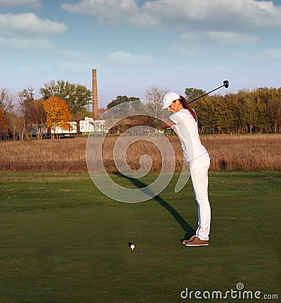 Girl golf player