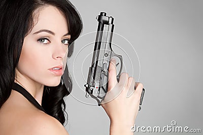 Girl Holding Gun