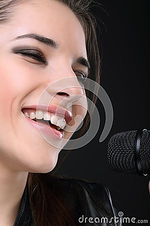 Girl with microphone