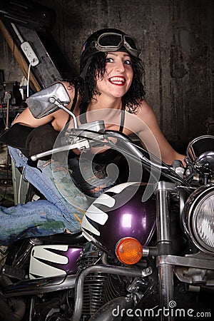 Girl on a motorcycle