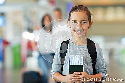 Girl passport boarding pass