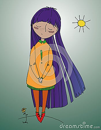 Girl with purple hair