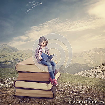 Girl reading a book