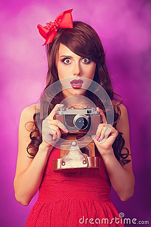 Girl with retro camera