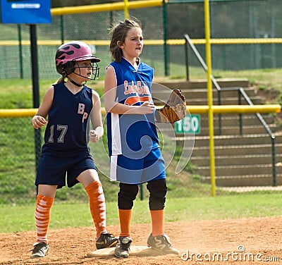Girl s Softball Second Base Player