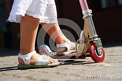 Girl and scooter