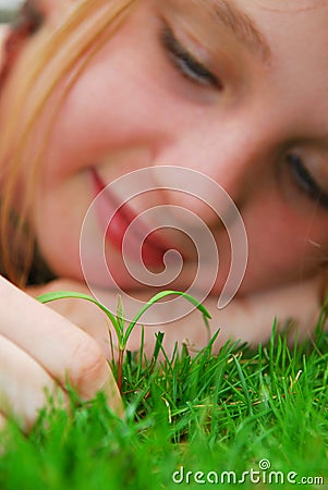 Girl and seedling