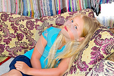 Girl sitting on the couch