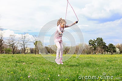 Girl with skipping rope